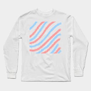 Red blue spiral watercolor lines Long Sleeve T-Shirt